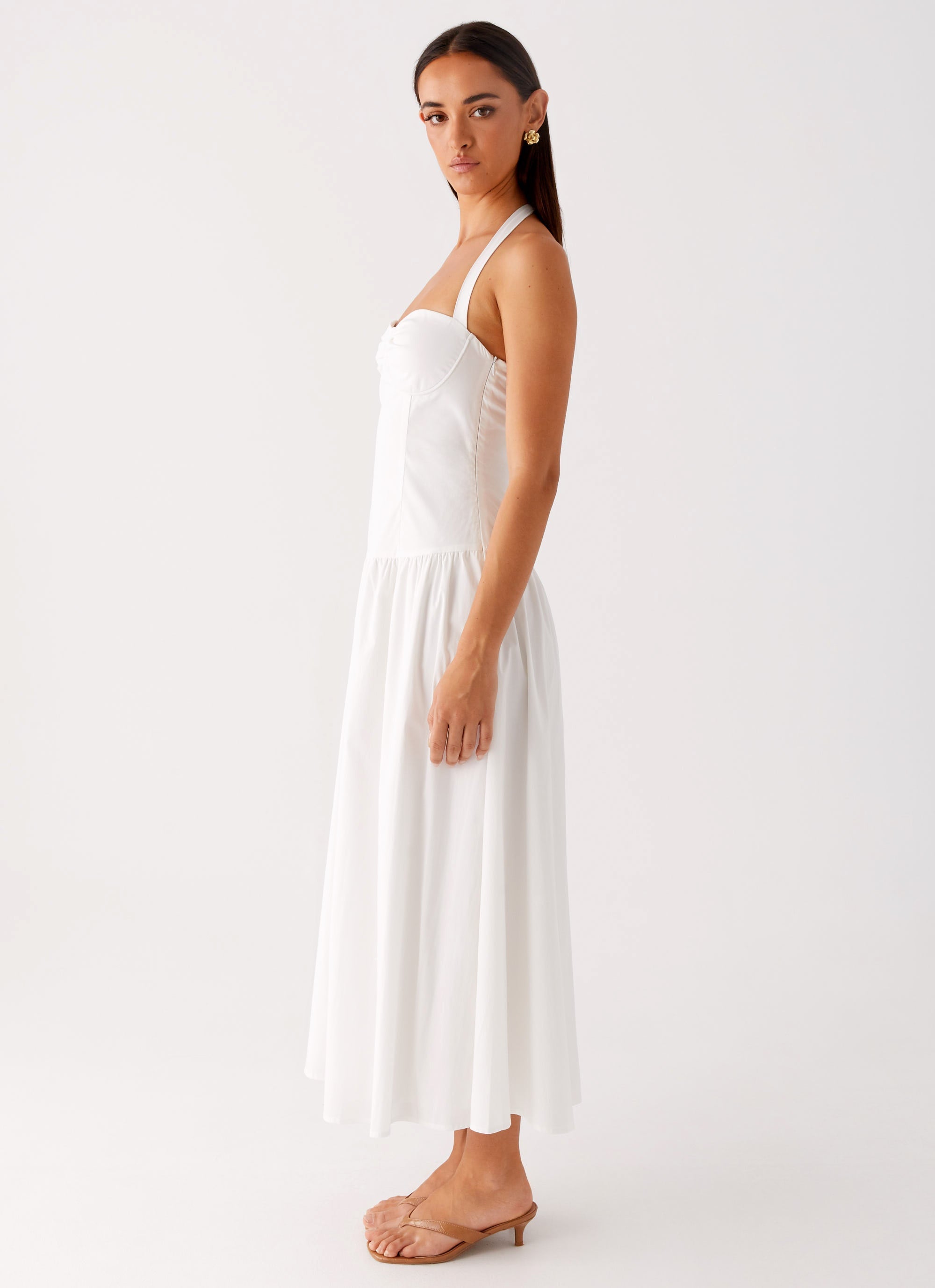 Vento Midi Dress - White